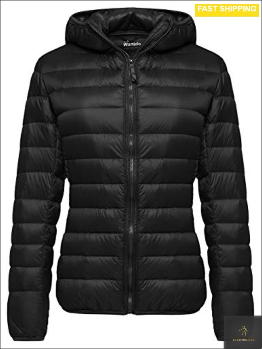 Lightweight Packable Puffer Down Hooded Coat Zip Pockets
